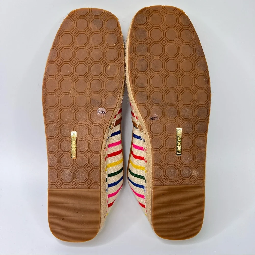 Louise et Cie Adige Rainbow Striped Jute-Wrapped Sole Espadrille Slip On Flats